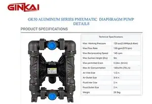 Bomba neumática de diafragma GK50 de aluminio