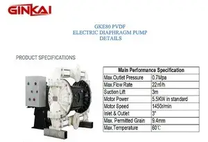 Bomba eléctrica de diafragma GKE80 de PVDF